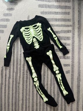 Black Glow-In-The-Dark Skeleton Pajama Set